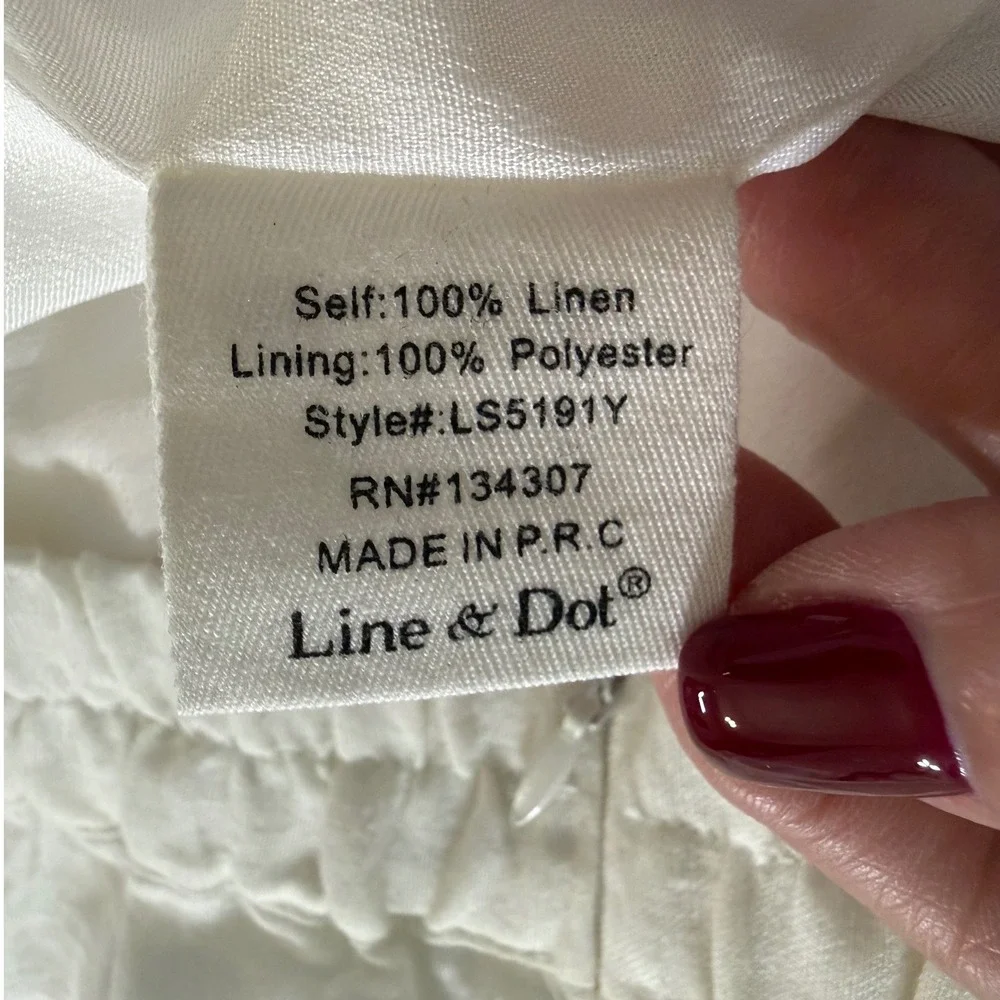 Line + Dot Womens White Linen Tomato Print Mini Skirt LS5191Y Large